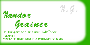 nandor grainer business card